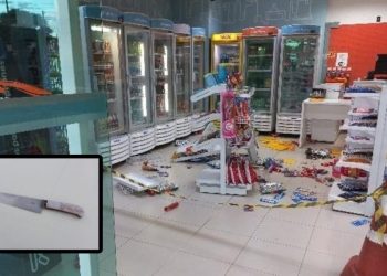 Briga em posto de combustÃ­veis termina com dois presos e loja de conveniÃªncia destruÃ­da