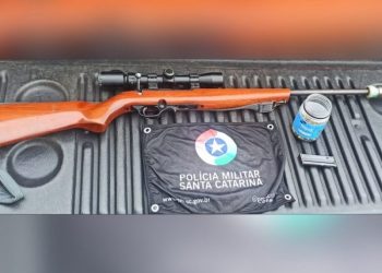 Espingarda e munições são apreendidas com motorista na SC-155