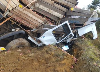 Camponovense morre em acidente com caminhão carregado de maçãs
