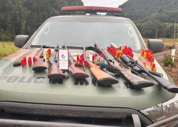 Armas de fogo, munições e carne de caça são encontradas durante cumprimento de mandado de busca e apreensão