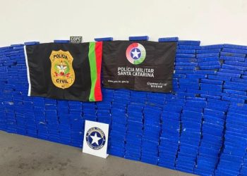 Caminhão transportando mais de 440 kg de maconha é abordado durante operação conjunta em Campo Erê (Video)