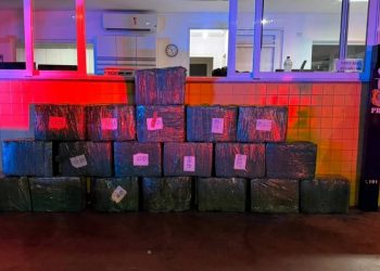 Ação conjunta PRF e PMRv apreende 330 quilos de maconha e recupera picape roubada na BR-153