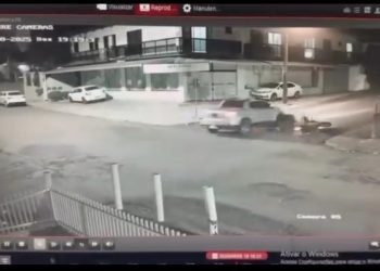 Motociclista fica ferido em colisão com veículo em Campos Novos (Vídeo)