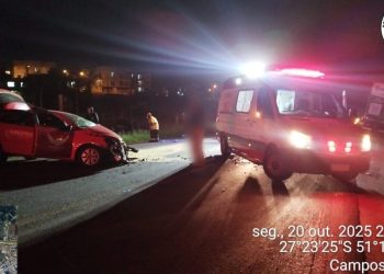 Colisão na BR-282 em Campos Novos deixa motorista ferido