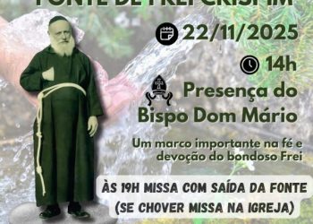 Benção da Fonte de Frei Crispim terá presença do bispo Dom Mário no Distrito de Santa Lúcia