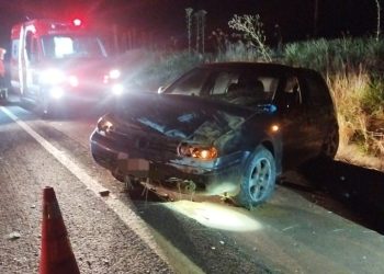 Saída de pista deixa jovem ferido na BR-282 em Campos Novos