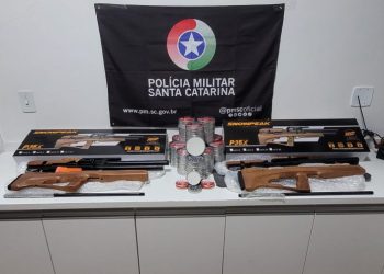 PMRv apreende mais de 31 mil munições e armas de pressão em Xaxim