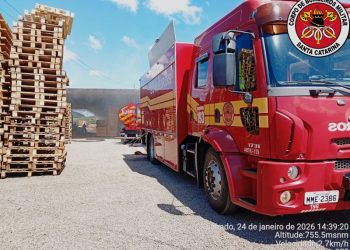 Princípio de incêndio atinge fábrica de paletes em Tangará