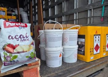 Alimentos e produtos químicos são transportados juntos em caminhão flagrado na BR-101